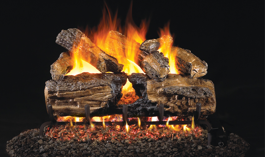 Burnt Split Oak gas logs